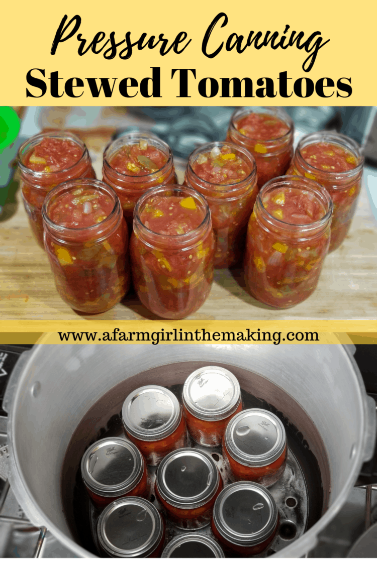 Canning Stewed Tomatoes Recipe using a Pressure Canner